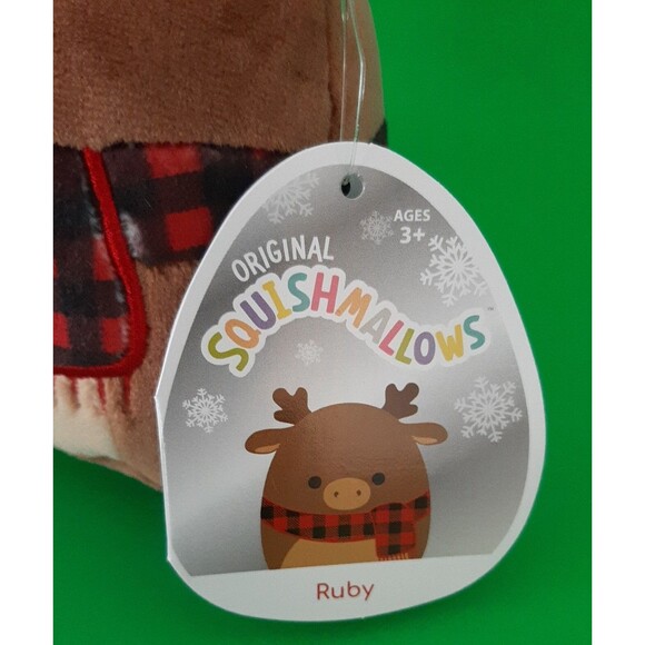 Squishmallow 5" RUBY Reindeer With Scarf Christmas Holiday Collection Rare NWT - Picture 6 of 7